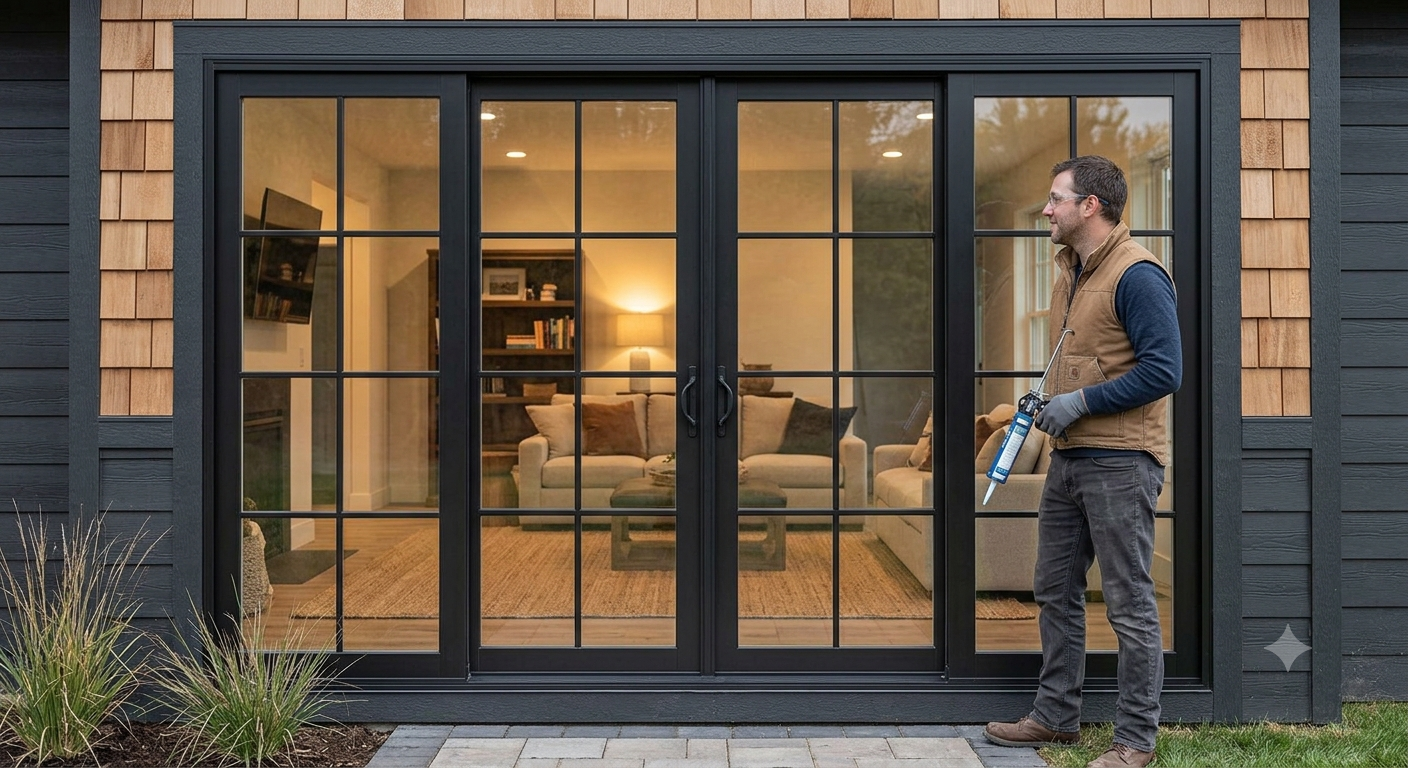 patio door installed in carmel in by red bird roofing